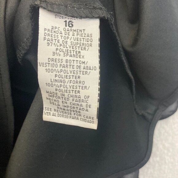 R&M Richards Chiffon Evening Dress Gown Sz‎ 16 Empire Waist Black Formal Wedding - Picture 8 of 16